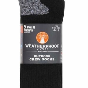 WEATHERPROOF men’s outdoor crew socks 5 pair